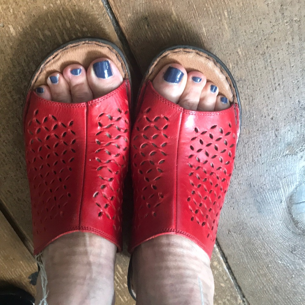 Josef Seibel Red Leather Open toes shoes